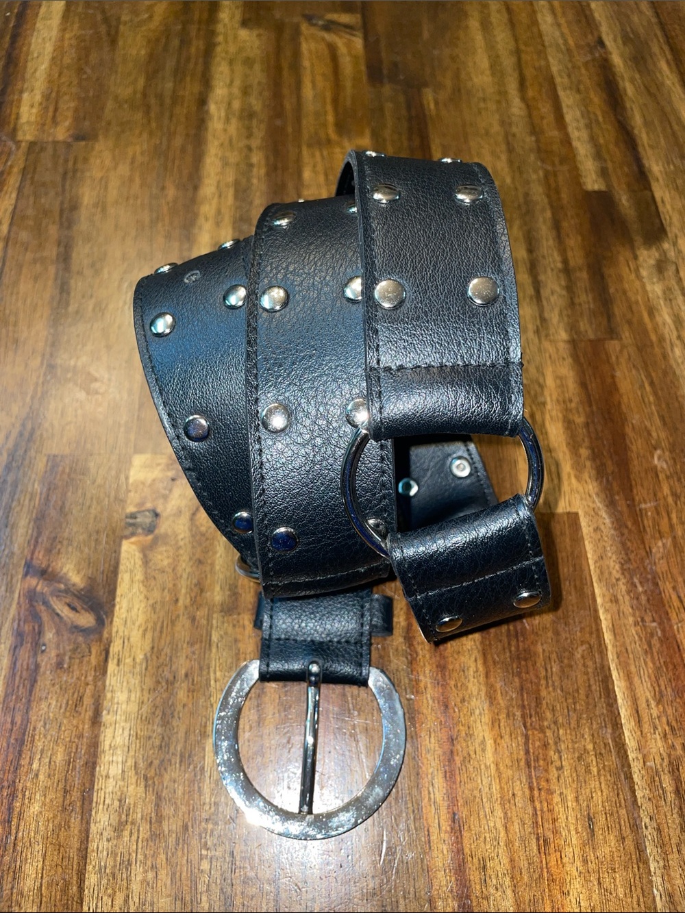 Black Studded Belt with O-Rings